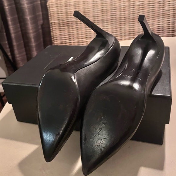 YVES SAINT LAURENT PARIS 105 Pumps CLASSIC Black Seta Calf YSL 39.5 w/Box & Bag - Picture 8 of 14